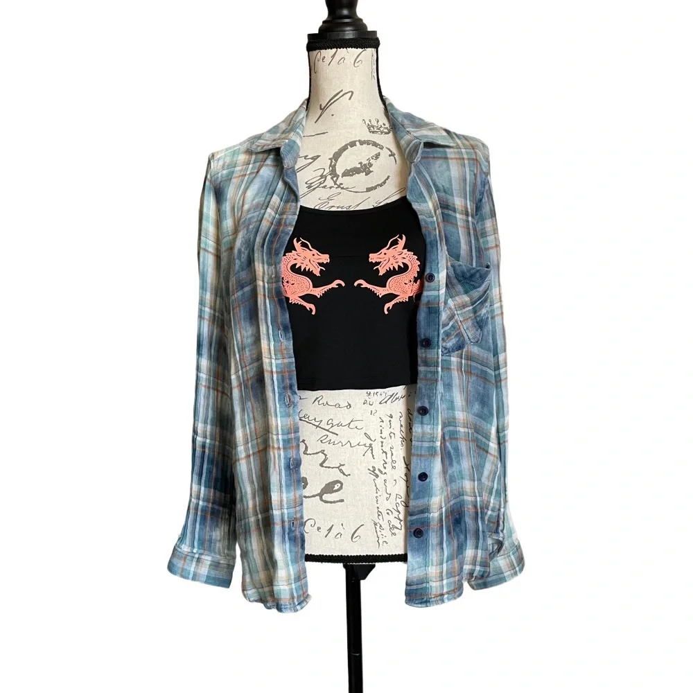 Shein Chinese Dragons Print Sleeveless Black Crop Top - S - Picture 3 of 8